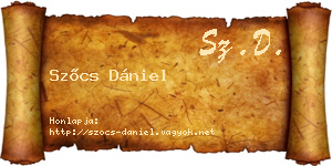 Szőcs Dániel névjegykártya